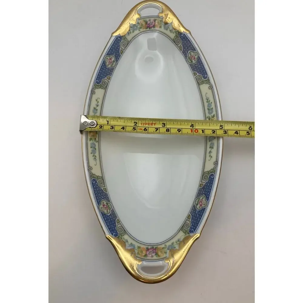 VTG Bohemia Ceramic Works Cecil Pattern Small Oval Au Gratin Dish Czechoslovakia